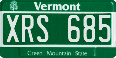 VT license plate XRS685