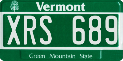 VT license plate XRS689