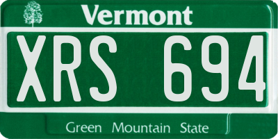 VT license plate XRS694