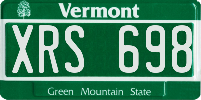 VT license plate XRS698