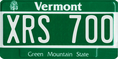 VT license plate XRS700