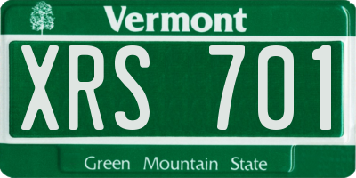 VT license plate XRS701