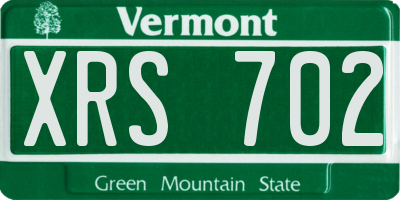 VT license plate XRS702