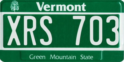 VT license plate XRS703