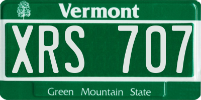 VT license plate XRS707