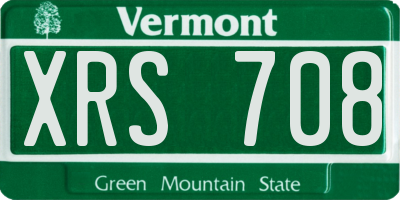 VT license plate XRS708