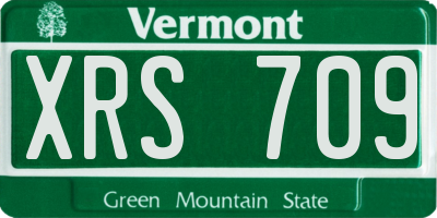 VT license plate XRS709