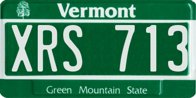 VT license plate XRS713