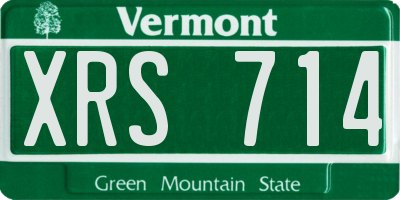 VT license plate XRS714