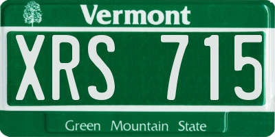 VT license plate XRS715