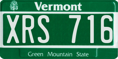 VT license plate XRS716