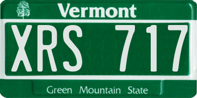 VT license plate XRS717