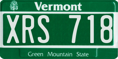 VT license plate XRS718