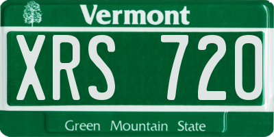 VT license plate XRS720