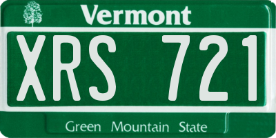VT license plate XRS721