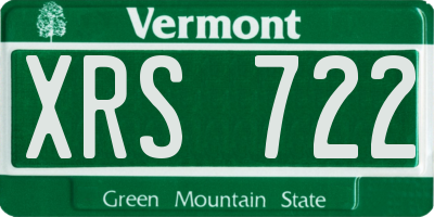 VT license plate XRS722