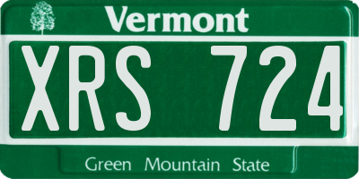 VT license plate XRS724