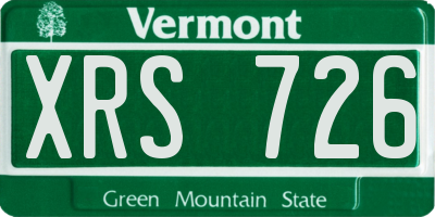 VT license plate XRS726