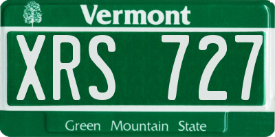 VT license plate XRS727