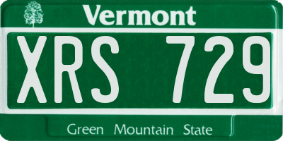 VT license plate XRS729