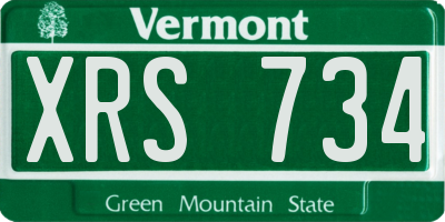 VT license plate XRS734
