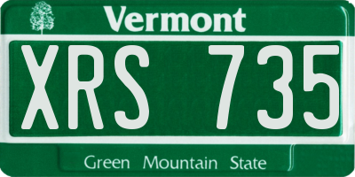 VT license plate XRS735