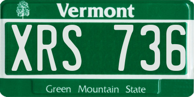 VT license plate XRS736
