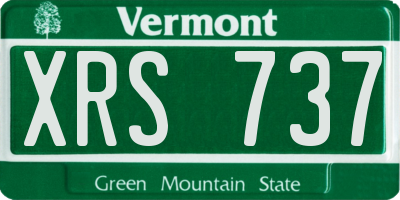 VT license plate XRS737