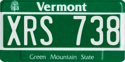 VT license plate XRS738