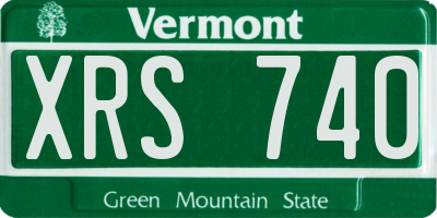 VT license plate XRS740
