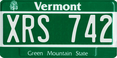 VT license plate XRS742