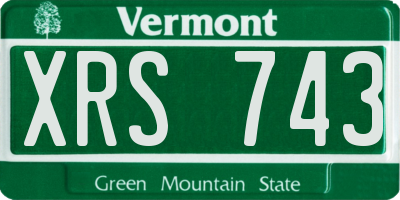VT license plate XRS743