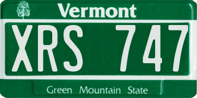 VT license plate XRS747