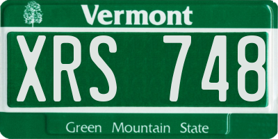 VT license plate XRS748