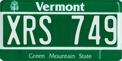 VT license plate XRS749