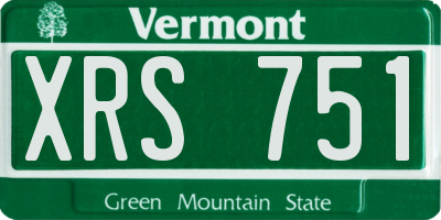 VT license plate XRS751