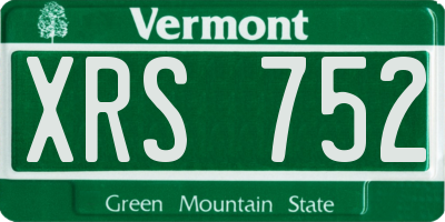 VT license plate XRS752
