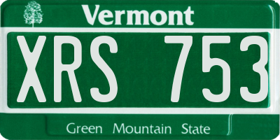 VT license plate XRS753