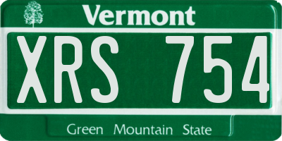 VT license plate XRS754