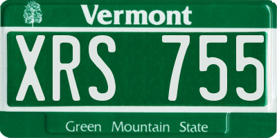 VT license plate XRS755