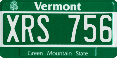 VT license plate XRS756