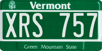 VT license plate XRS757