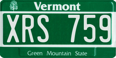 VT license plate XRS759