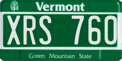 VT license plate XRS760