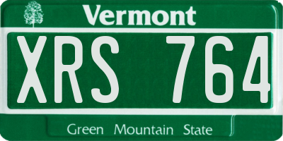 VT license plate XRS764