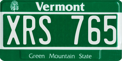 VT license plate XRS765