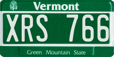 VT license plate XRS766