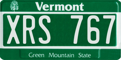 VT license plate XRS767