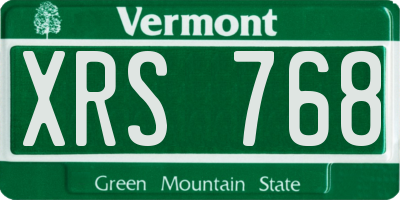 VT license plate XRS768