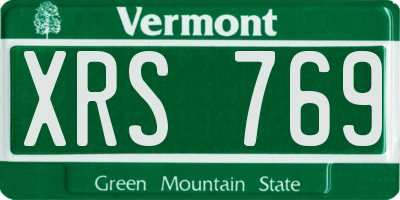 VT license plate XRS769